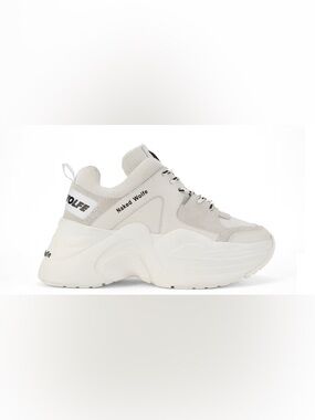 Naked Wolfe Women's Off-White and Light Gray Chunky Sneaker
